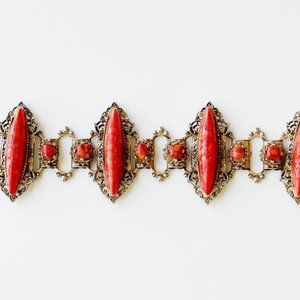 Vintage Faux Coral Costume Bracelet